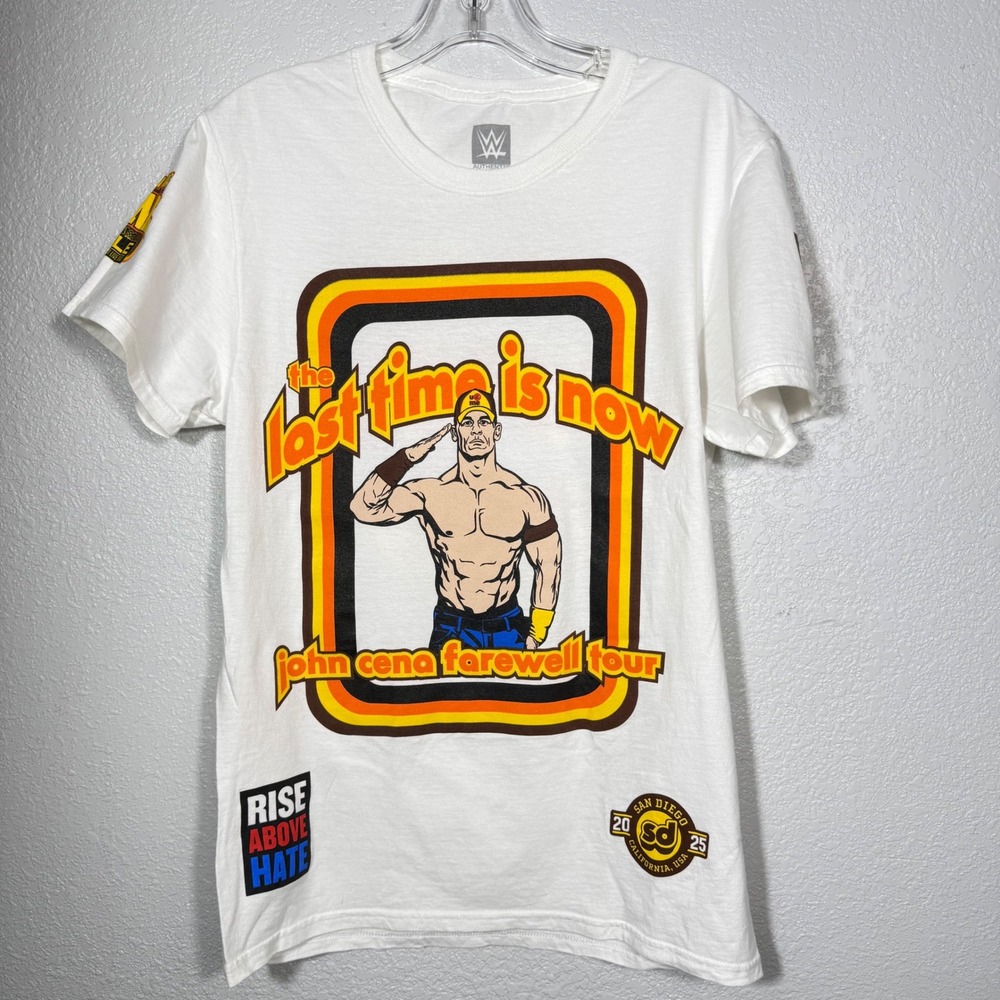 WWE John Cena Farewell Tour T Shirt Small White The Last Time Is Now Streetwear